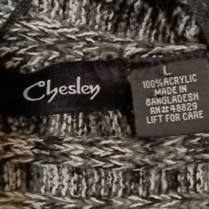 Chesley black and gray marbled long sleeve sweater Size Large